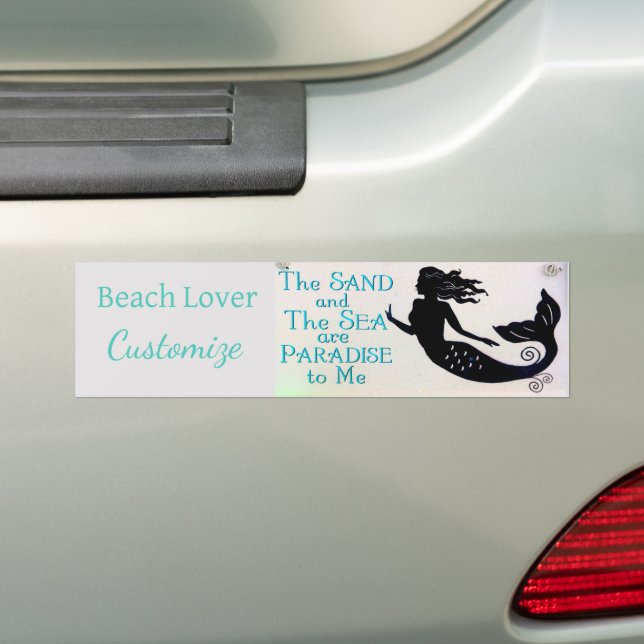 Beach Lover Mermaid Thunder_Cove Bumper Sticker (On Car)