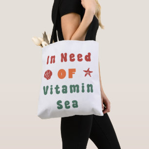 Beach Lover Summer Quote Retro Typography Art Tote Bag