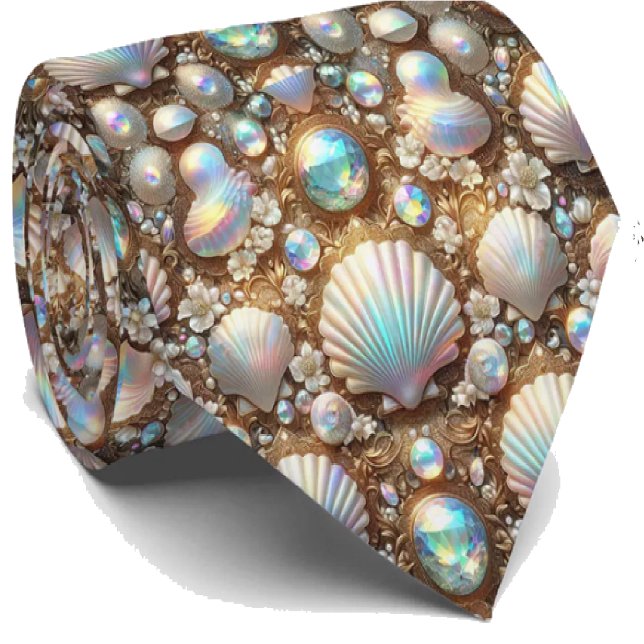 Beach Lovers Tie | Opal Diamond Seashell Pattern (Creator Uploaded)