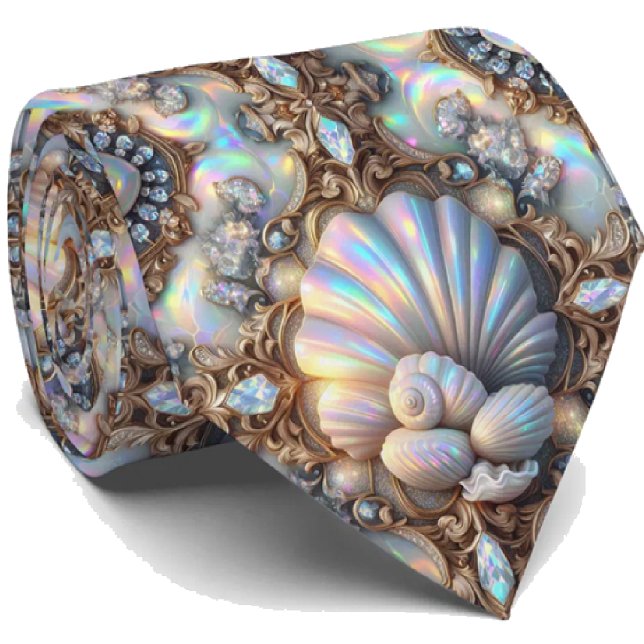 Beach Lovers Tie | Opal Diamond Seashell Pattern (Creator Uploaded)