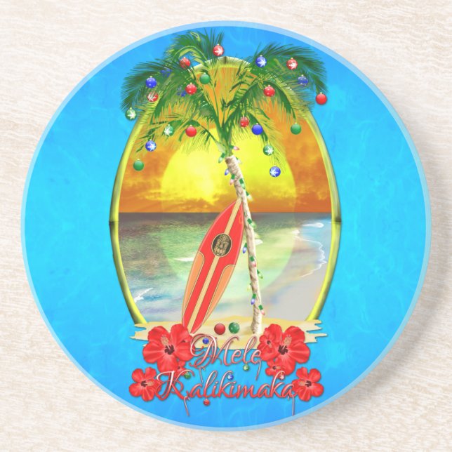Beach Mele Kalikimaka Coaster (Front)