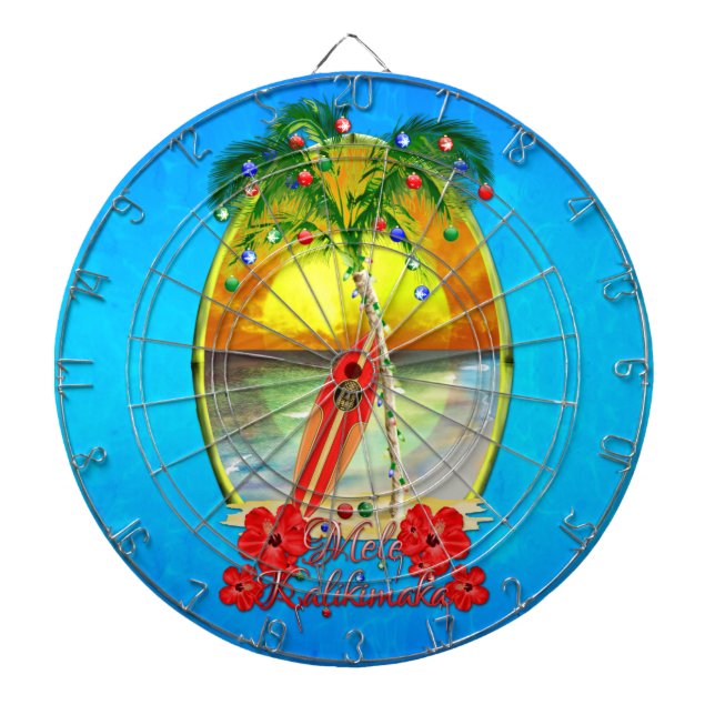 Beach Mele Kalikimaka Dartboard (Front)