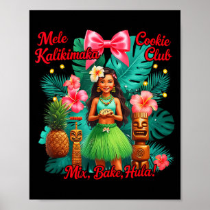 Beach Mele Kalikimaka Hawaiian Tail Party Santa Tu Poster