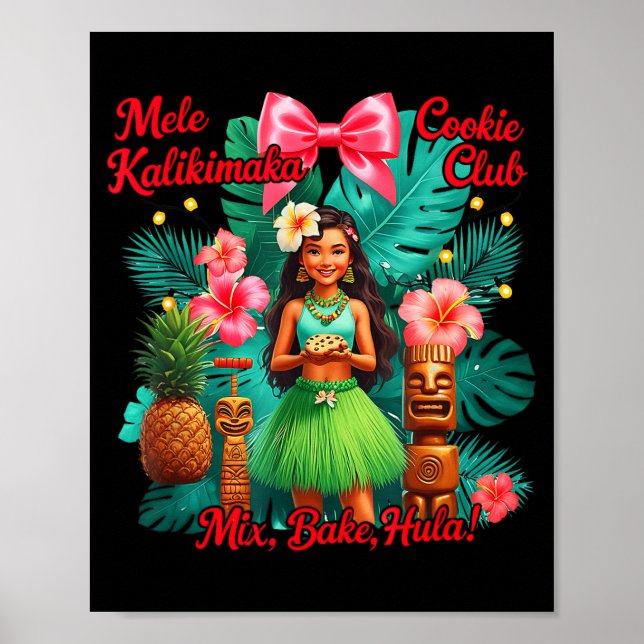 Beach Mele Kalikimaka Hawaiian Tail Party Santa Tu Poster (Front)