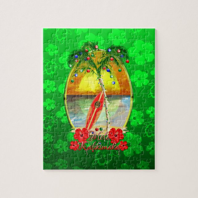 Beach Mele Kalikimaka Jigsaw Puzzle (Vertical)