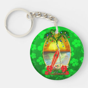 Beach Mele Kalikimaka Key Ring
