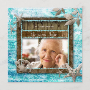 Beach Memorial Announcement Funeral Vintage