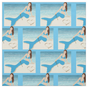Beach Mermaid Sitting Thunder_Cove Fabric