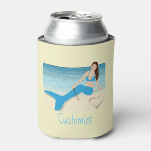 Beach Mermaid Valentine Thunder_Cove Can Cooler