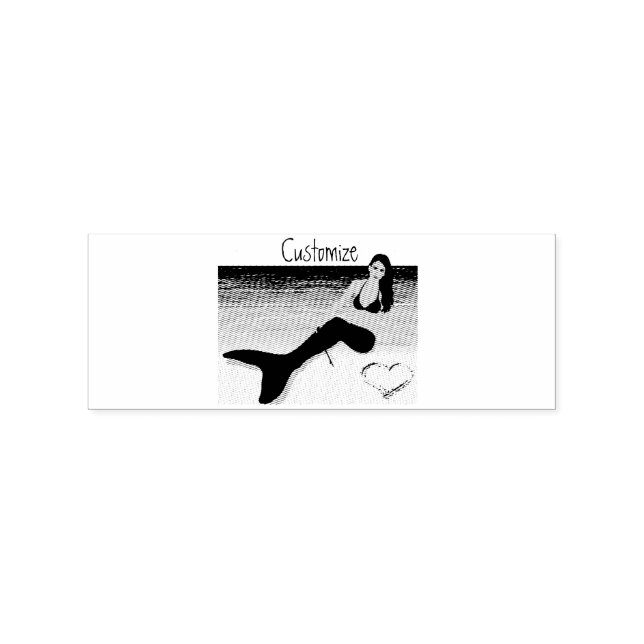 Beach Mermaid Valentine Thunder_Cove Rubber Stamp (Imprint)