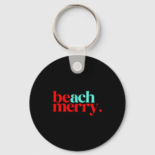 Beach Merry Christmas Funny Key Ring
