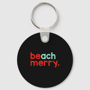 Beach Merry Christmas Key Ring