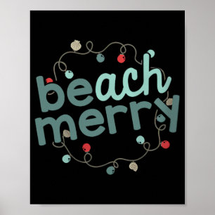 Beach Merry Christmas Poster