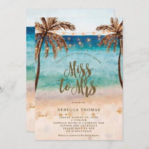 beach Miss to Mrs bridal shower invitation