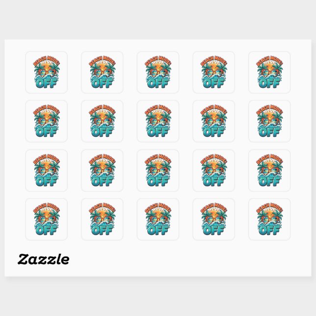 Beach Mode: Off Square Sticker (Sheet)