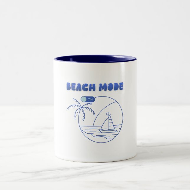 Beach Mode On Mug – Summer Coffee Cup (Center)