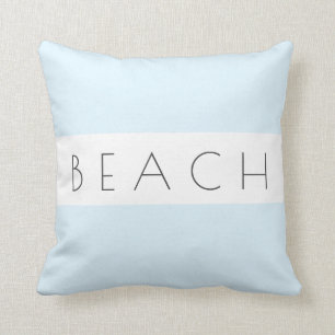 Beach Modern Blue Gray White Coastal Simple Cushion