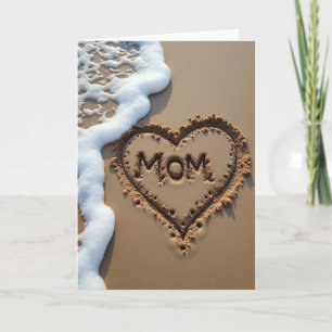 Beach Mom Sand Heart Message Card