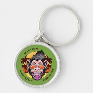 Beach Monkey custom name & location key chains