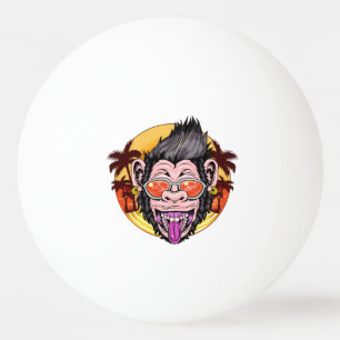 Beach Monkey custom name Ping Pong Ball