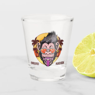 Beach Monkey custom name shot glass