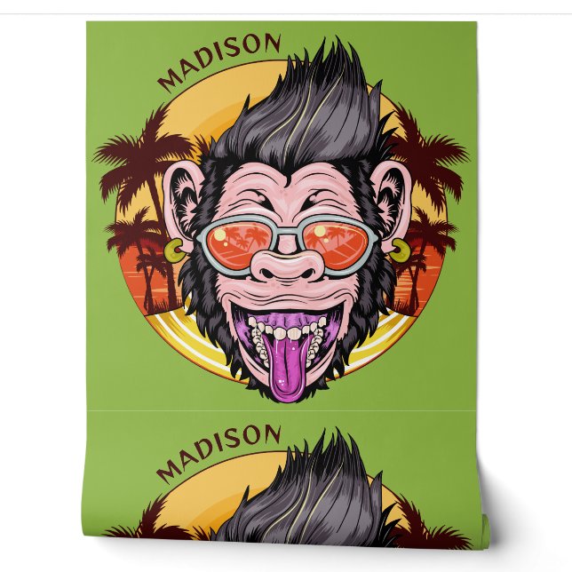 Beach Monkey custom name Wallpaper (Unrolling)