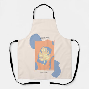 Beach Mood Abstract Tropical Leaf Apron