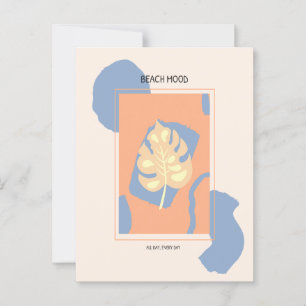 Beach Mood Abstract Tropical Leaf Postcard