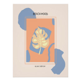 Beach Mood Abstract Tropical Leaf Poster