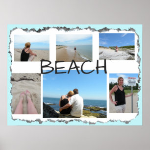 Beach Multi Picture Personalised Poster
