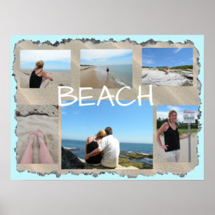 Beach Multi Picture Personalised Poster