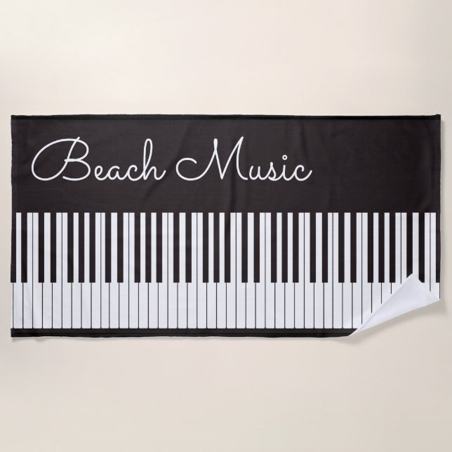 Beach Music Piano Theme Towel (Front)
