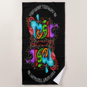  Beach Music  Vacation Beach Towel