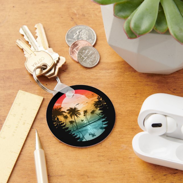 Beach nature scenery summer vacation gift key ring (Desk)