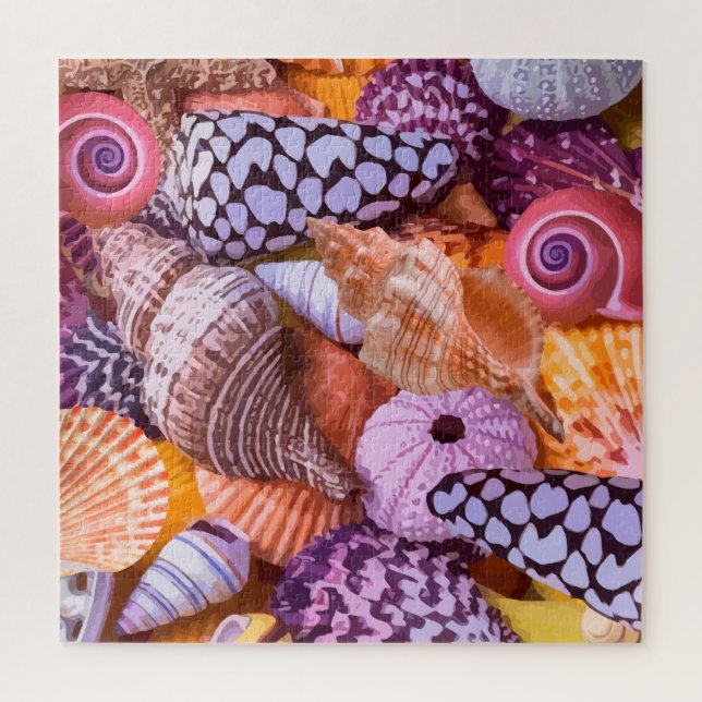 Beach Nature Seashells Them Adult Jigsaw Puzzle (Vertical)