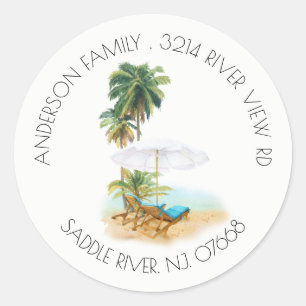 Beach   New Home Address Label Sticker