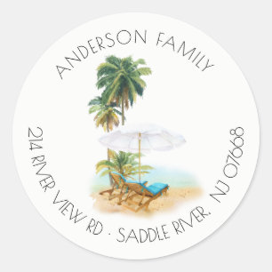 Beach   New Home Address Label Sticker