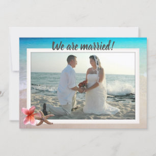 Beach Newlyweds Private Marriage Notice Flat Cards