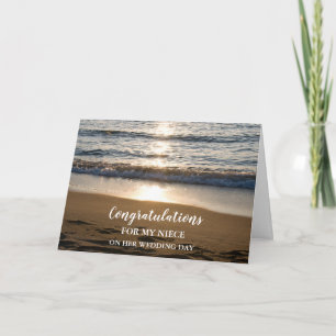 Beach Niece Wedding Day Congratulations Card