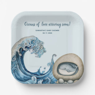 Beach Ocean baby shower Paper Plate