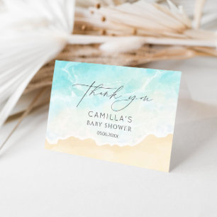 Beach Ocean Bridal Shower Thank You Card