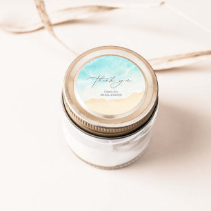 Beach Ocean Bridal Shower Thank You Classic Round Sticker