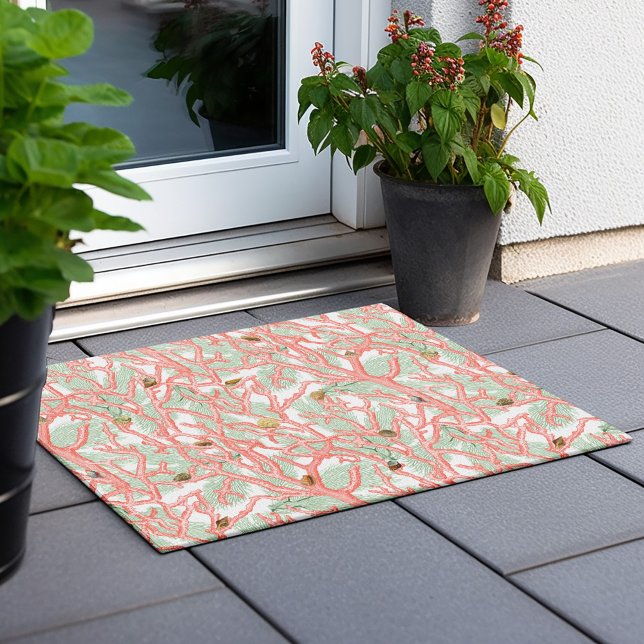 Beach Ocean Coral Branches Seashells Doormat (Creator Uploaded)