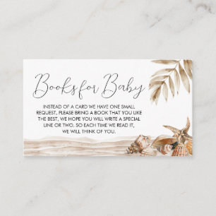 Beach Ocean Corals Baby Shower Books for Baby Enclosure Card