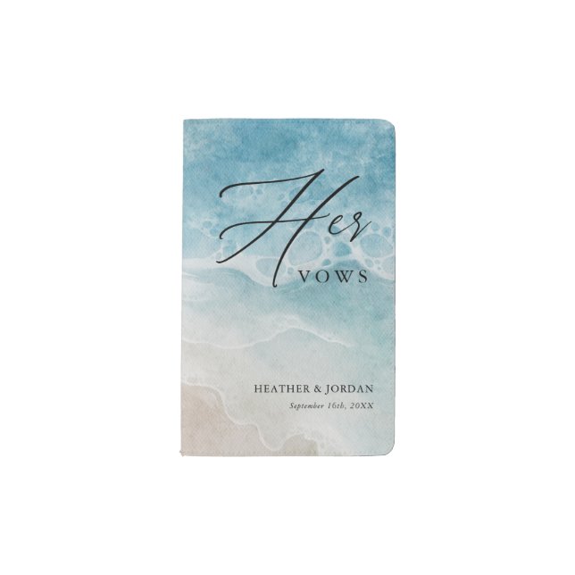 Beach Ocean Destination Her Wedding Vows Book (Front)
