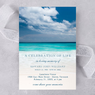 Beach Ocean Funeral Sympathy Celebration of Life Invitation