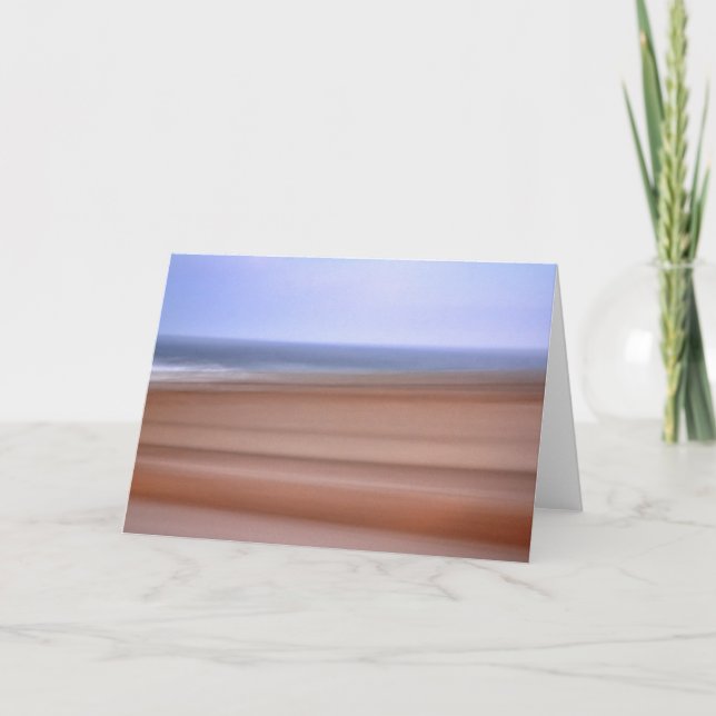 Beach Ocean Landscape Abstract Art Note Card (Front)