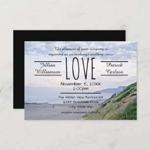 Beach/Ocean Love - 3x5 Wedding Invitation