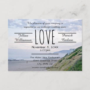 Beach/Ocean Love - 3x5 Wedding Invitation