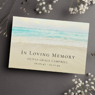 Beach Ocean Memorial or Funeral Guest Book